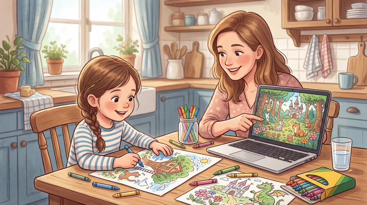 Мам, сделай мне раскраску! Как нейросеть рисует картинки для детей