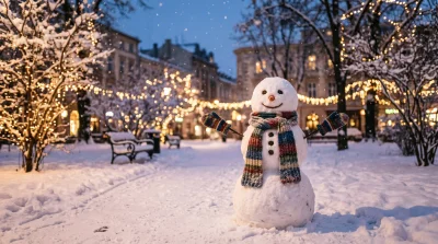 Обои / Snowman Scarf