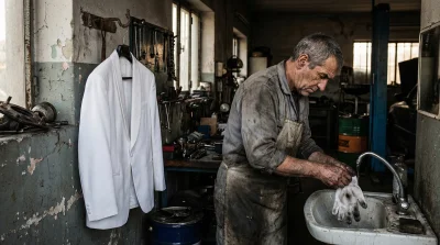 Водитель белого лимузина