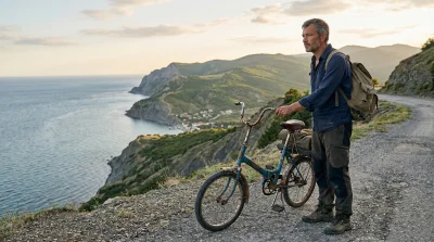 Ржавый велосипед и синее море