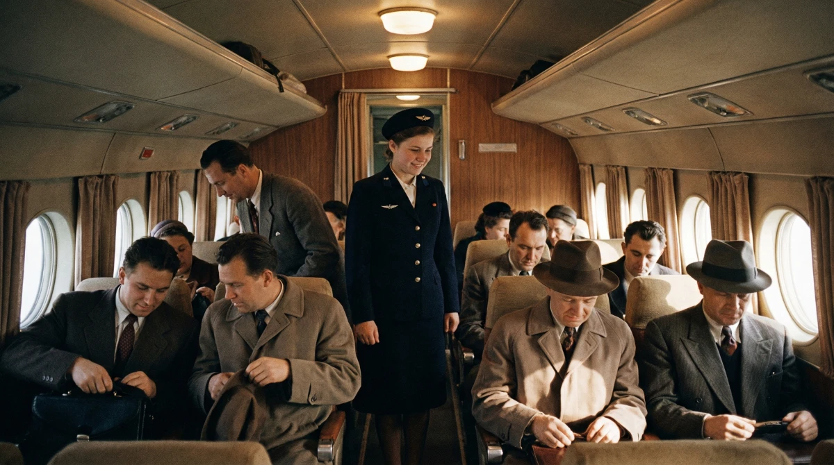 Первый рейс Ту-104 в 1956 году: как пассажиры учились летать на реактивной скорости