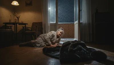 Шуба на паркете