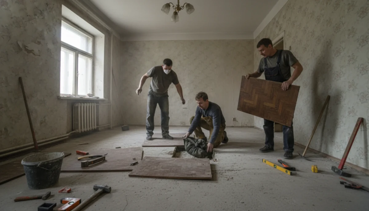 Находка под старым паркетом