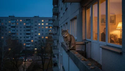 Кот выбрал себе хозяина сам